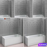 Bath and shower curtains Ideal, Alterna and Gustavsberg set 83 3D Model Vray, Corona