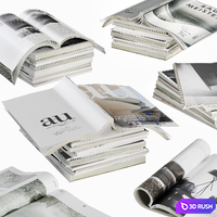 Opened magazines stack set 3D Model Vray, Corona