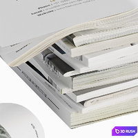 Opened magazines stack set 3D Model Vray, Corona