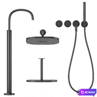 Collection of bath faucets 3D Model Vray