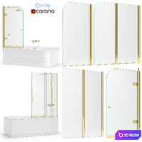 Bath screens and bathtubs Radaway gold and Ravak set 121