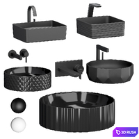 Bathroom sinks set 3D Model Vray, Corona
