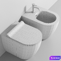 COLOR ELEMENTS 55X36 Toilet By GSI ceramica 3D Model Corona