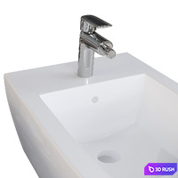 Toilet and bidet iCon Square by Geberit 3D Model Vray, Corona