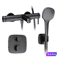 Faucets and shower systems Hansgrohe black set 168 3D Model Vray, Corona