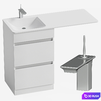 Sink over washing machine with cabinet AQWELLA FORMA 115 L 3D Model Corona