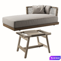 Flexform Mood Oscar dormeuse & Ottoman Giano