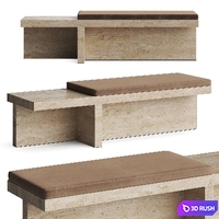CB2 Pierre Travertine Bench