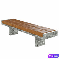 Marble Bench Ever 3D Model Vray, Corona