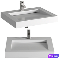Modern White Wash Basin Wall Deck Installation Bathroom Basin 8409 3D Model Corona