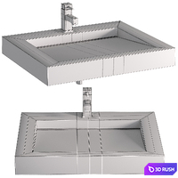 Modern White Wash Basin Wall Deck Installation Bathroom Basin 8409 3D Model Corona