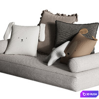 Decorative pillows for the nursery 3D Model Vray, Corona