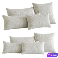 Woven Cushion Birch White 3D Model Corona