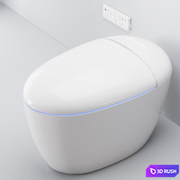 One-Piece Modern White Egg-Shaped Smart Toilet 3D Model Corona