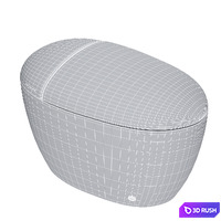 One-Piece Modern White Egg-Shaped Smart Toilet 3D Model Corona