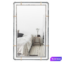 Scottie Industrial Metal Wall Mirror WLFR6179 3D Model Vray