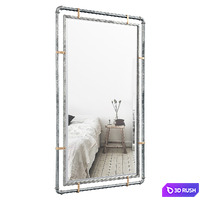 Scottie Industrial Metal Wall Mirror WLFR6179 3D Model Vray