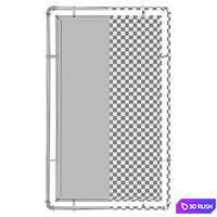 Scottie Industrial Metal Wall Mirror WLFR6179 3D Model Vray