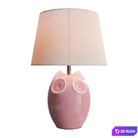 Lighting and Interiors - Hector Owl Table Lamp (blue, cream, pink) 3D Model Vray, Corona