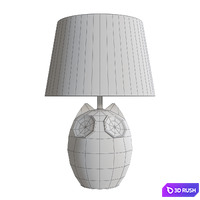 Lighting and Interiors - Hector Owl Table Lamp (blue, cream, pink) 3D Model Vray, Corona