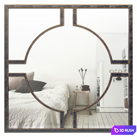 Metal Circle Accent Wall Mirror XPM5627 3D Model Vray