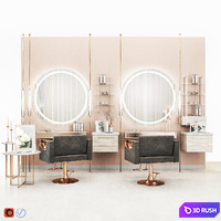 Beauty salon2 3D Model Vray, Corona