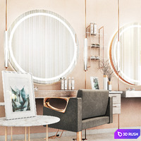 Beauty salon2 3D Model Vray, Corona