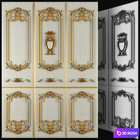 Panels for walls 3D Model Vray