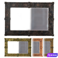 Mirror in the industrial frame 3D Model Vray
