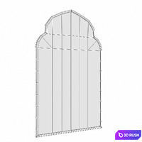 Glam Distressed Accent Mirror 3D Model Vray