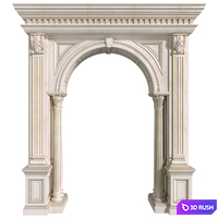 Arch in classic style.Arched interior doorway in a classic style.Traditional Interior Arched Doorway Opening 3D Model Vray, Corona