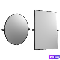 Blaine Matte Black Round Pivot Wall Mirror 24