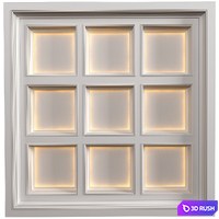 Art Deco coffered illuminated ceiling.Modern coffered illuminated ceiling
