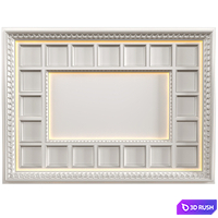 Art Deco coffered illuminated ceiling.Modern coffered illuminated ceiling