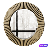 North Beach Antique Brass Wall Mirror