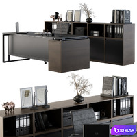 Office Furniture - Manager Set 07 3D Model Vray, Corona