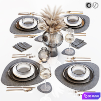 Table setting 27 3D Model Vray, Corona