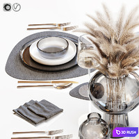 Table setting 27 3D Model Vray, Corona