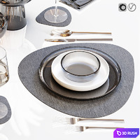 Table setting 27 3D Model Vray, Corona