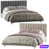 Colette Platform Bed 3D Model Vray, Corona