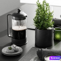 Table setting 2 3D Model Vray, Corona