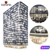 Modern office building 01 3D Model Corona