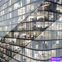 Modern office building 01 3D Model Corona