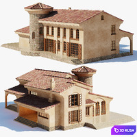 Spanish Colonial Villa 3D Model Vray, Corona