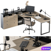 Office Furniture - Manager Set 16 3D Model Vray, Corona