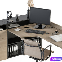 Office Furniture - Manager Set 16 3D Model Vray, Corona