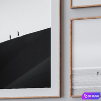 Photo Frames Set 992 3D Model Vray, Corona