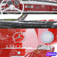 Mercedes Benz 190 SL 3D Model Corona