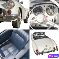 Mercedes Benz 190 SL 3D Model Corona