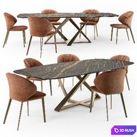 Bontempi Millennium table Drop chair 3D Model Vray